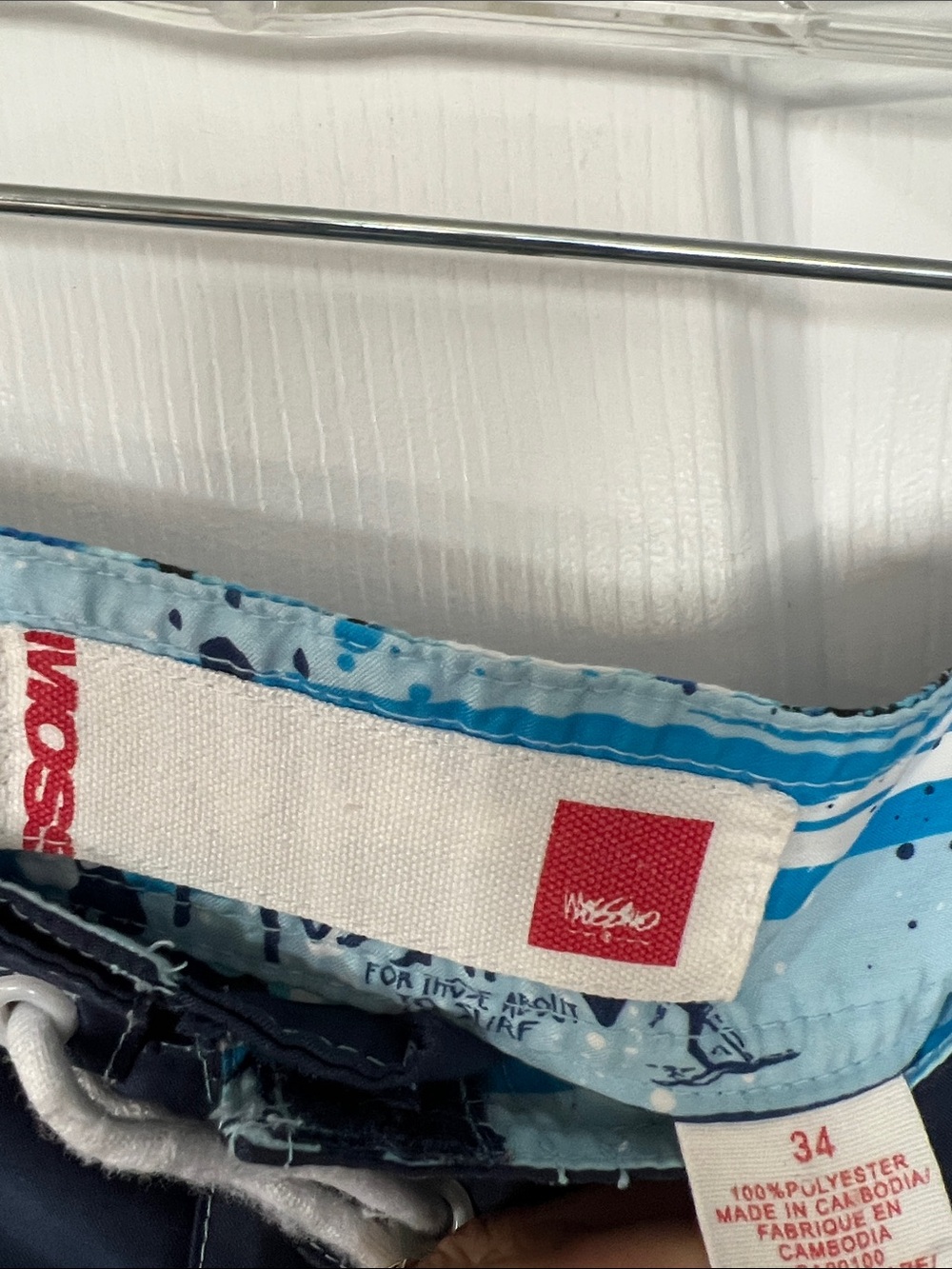 Mossimo Supply Co. Navy Swim Board Shorts with Light Blue Trim - Picture 2 of 3